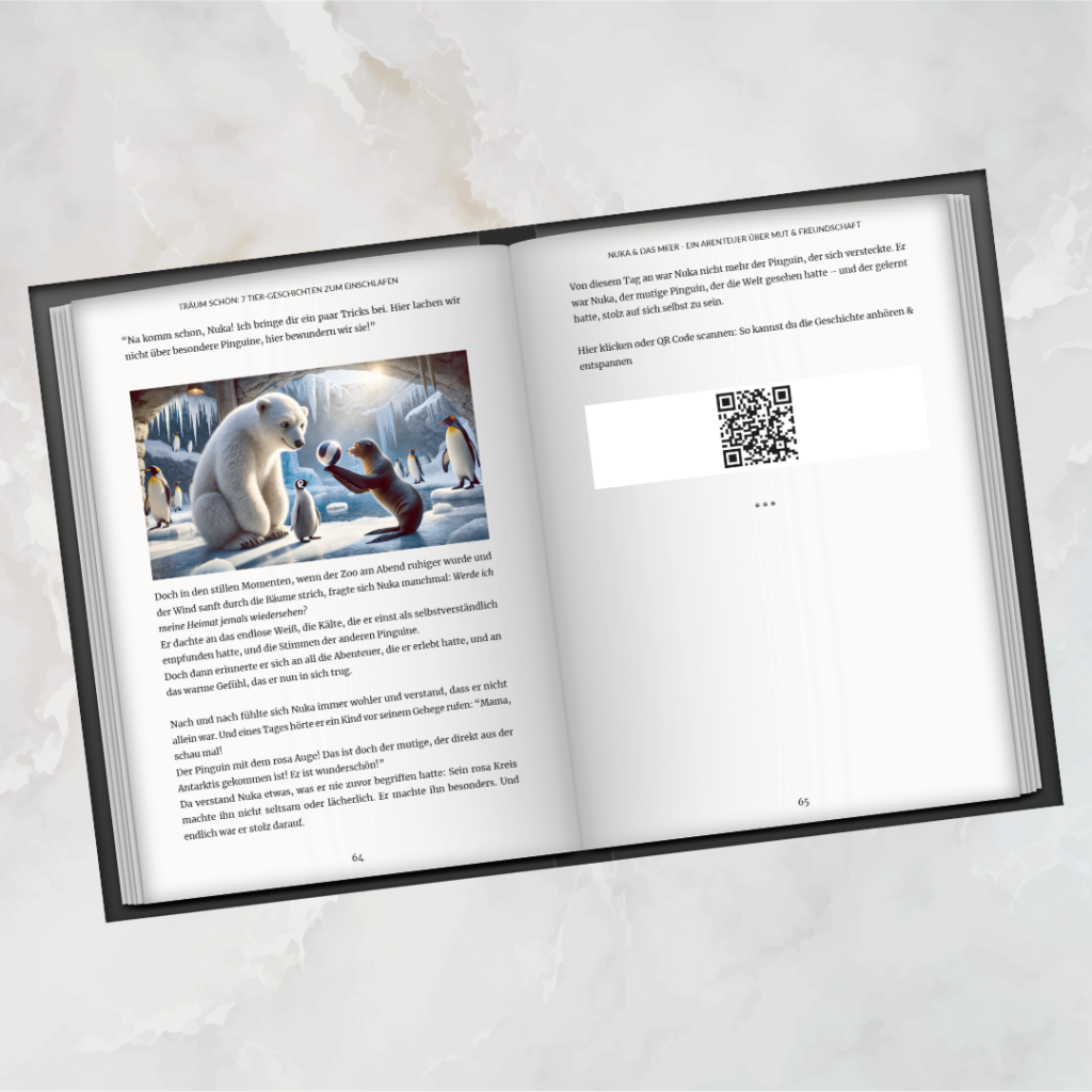 Schöne Einschlafgeschichte für Kinder und Erwachsene - Buch Träum schön mit QR-Code für Video- und Audio-Begleitung